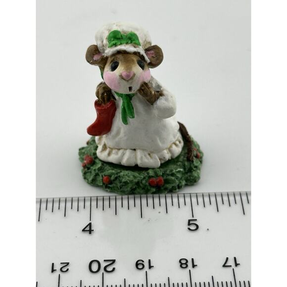 Wee Forest Folk "Chris-Miss" M-032 1978 AP Mouse Wreath Base Red Stock Retired - Picture 9 of 9